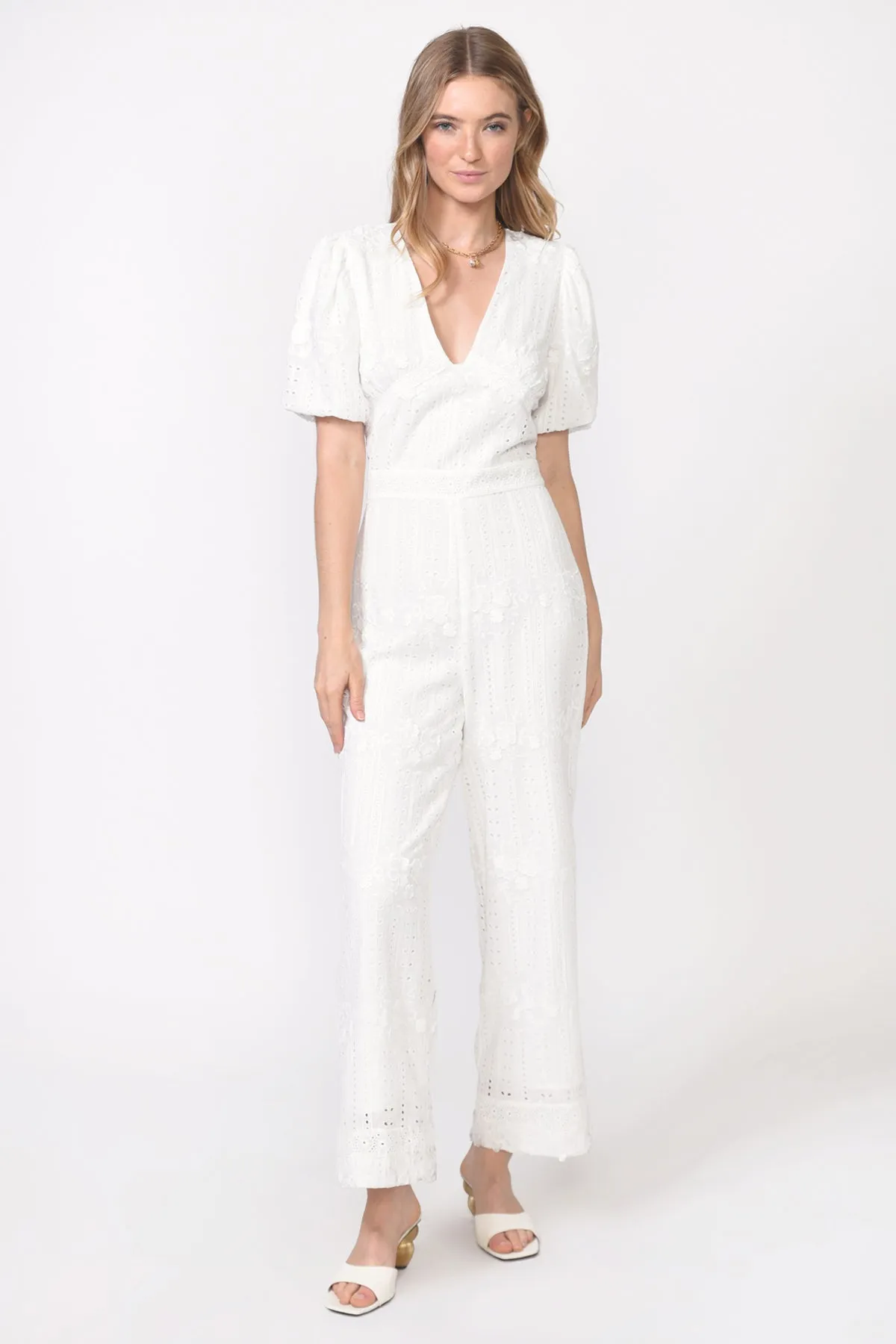 Regina Embroidered Eyelet Jumpsuit sold by Adelyn Rae product image thumbnail 2