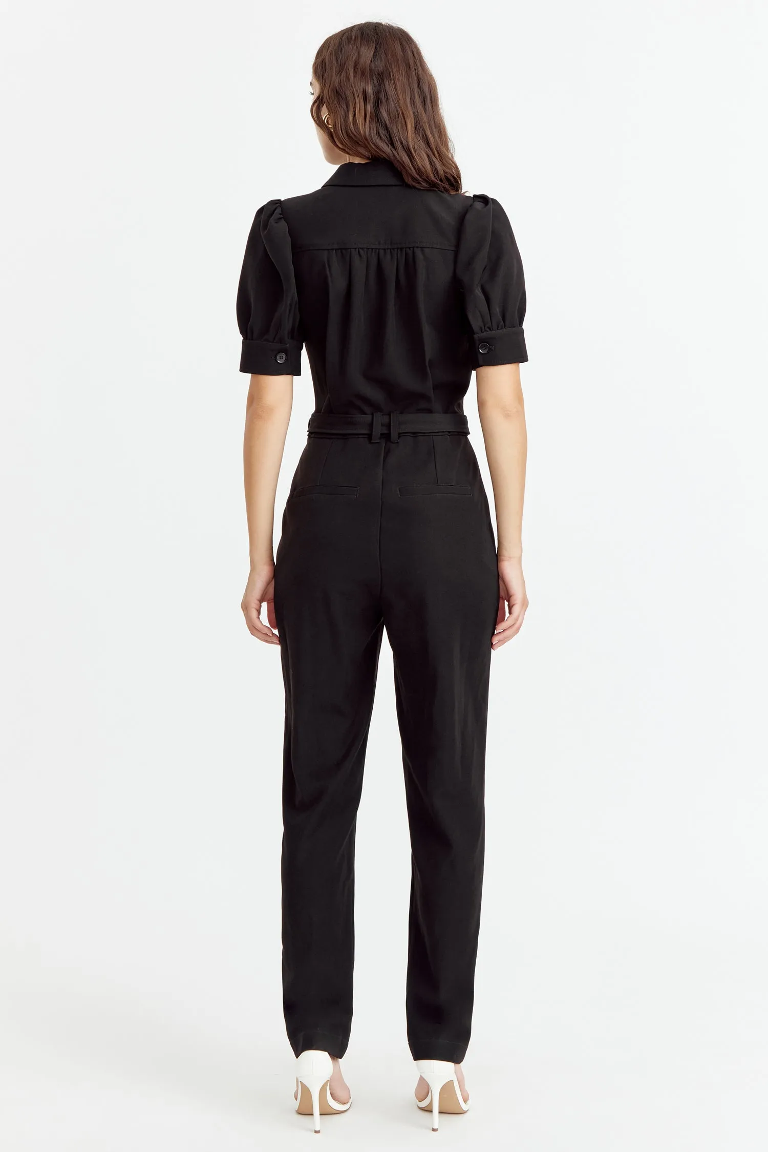 Charlotte Puff Sleeve Crepe Jumpsuit sold by Adelyn Rae product image thumbnail 4