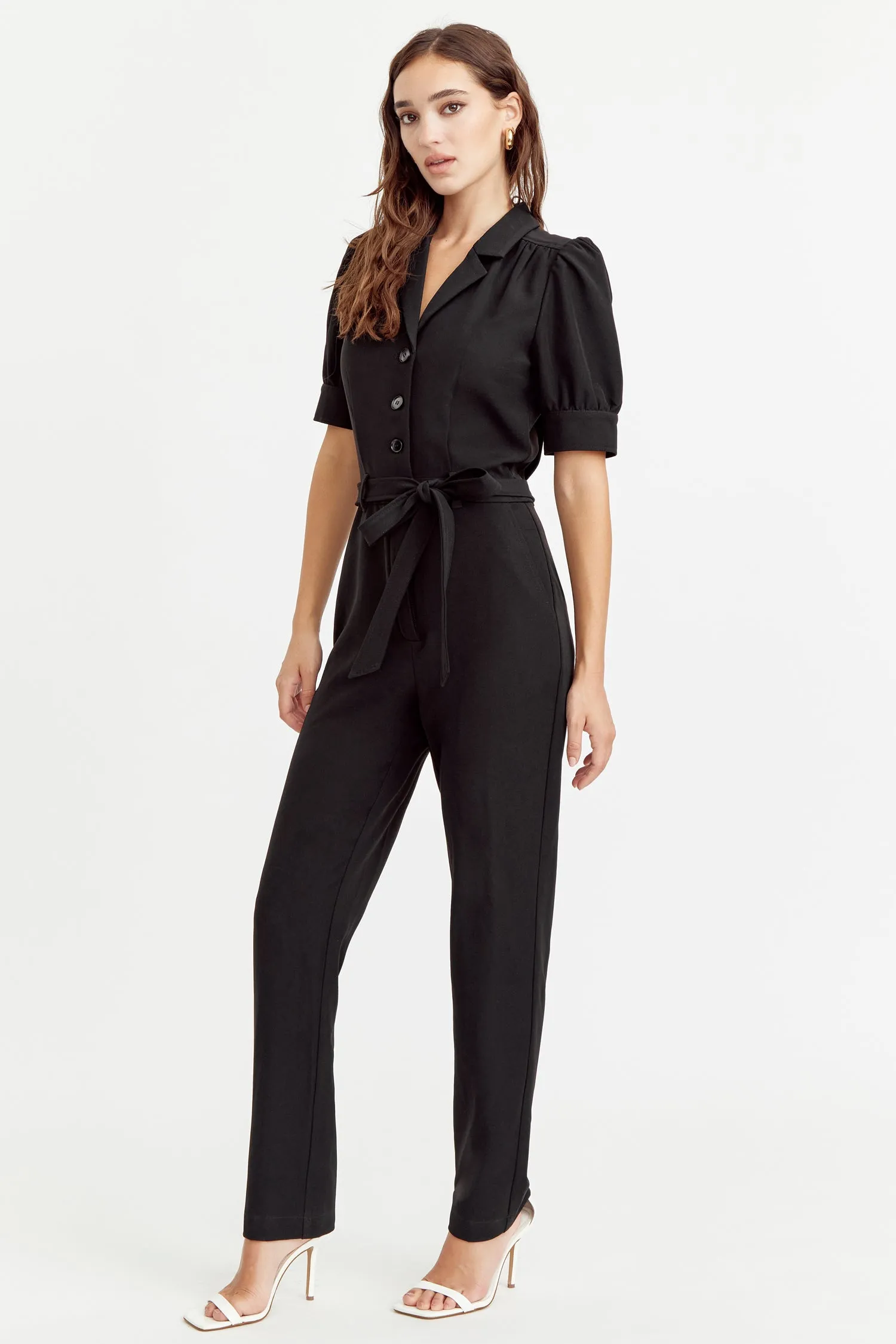 Charlotte Puff Sleeve Crepe Jumpsuit sold by Adelyn Rae product image thumbnail 2