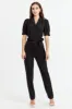 Charlotte Puff Sleeve Crepe Jumpsuit sold by Adelyn Rae