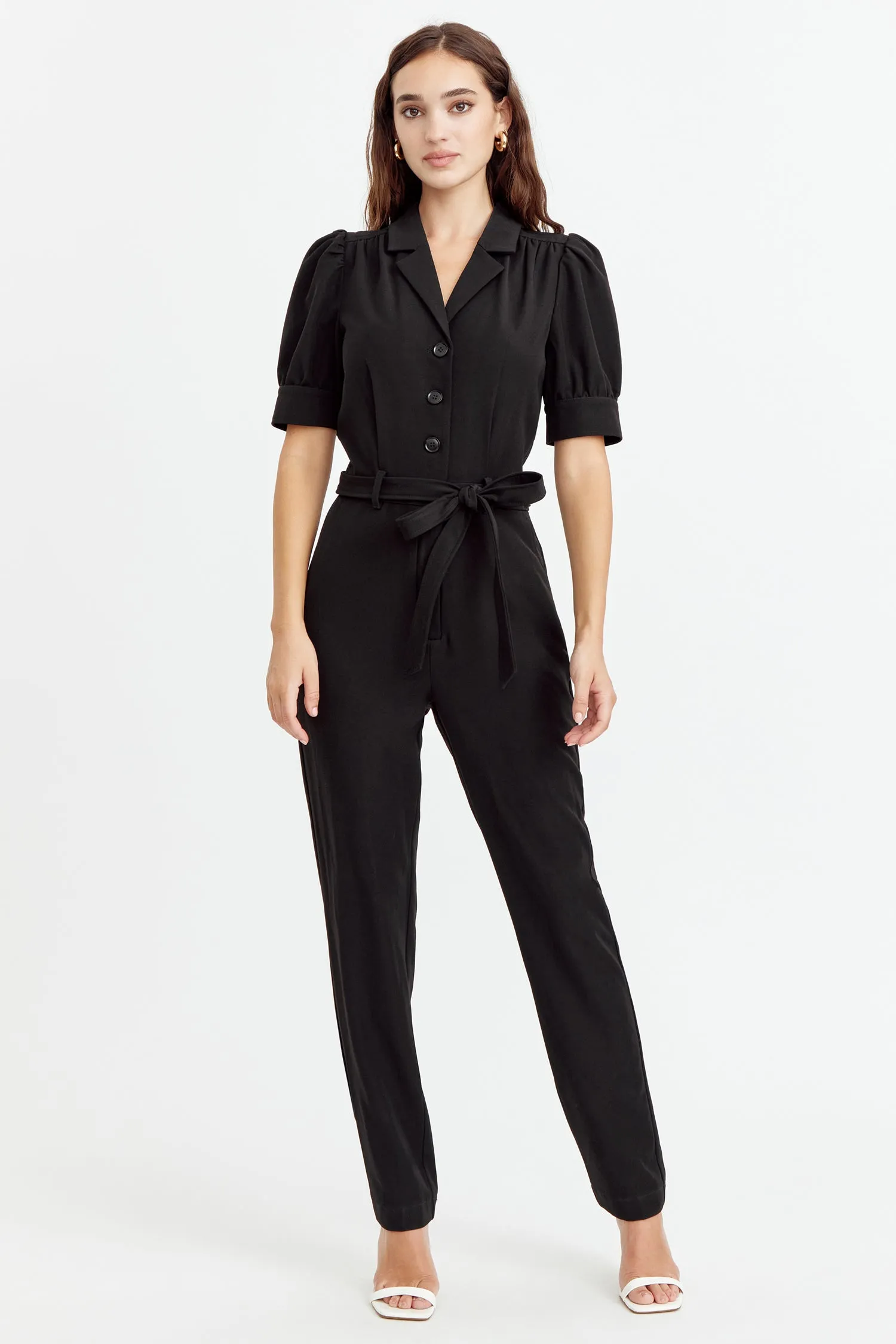 Charlotte Puff Sleeve Crepe Jumpsuit sold by Adelyn Rae product image thumbnail 3