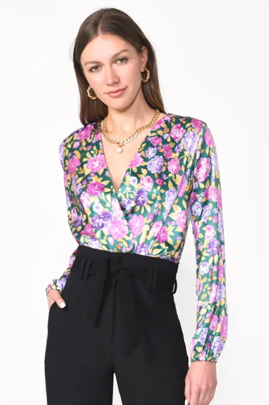 Tisha Surplice Floral Blouse - FINAL SALE sold by Adelyn Rae