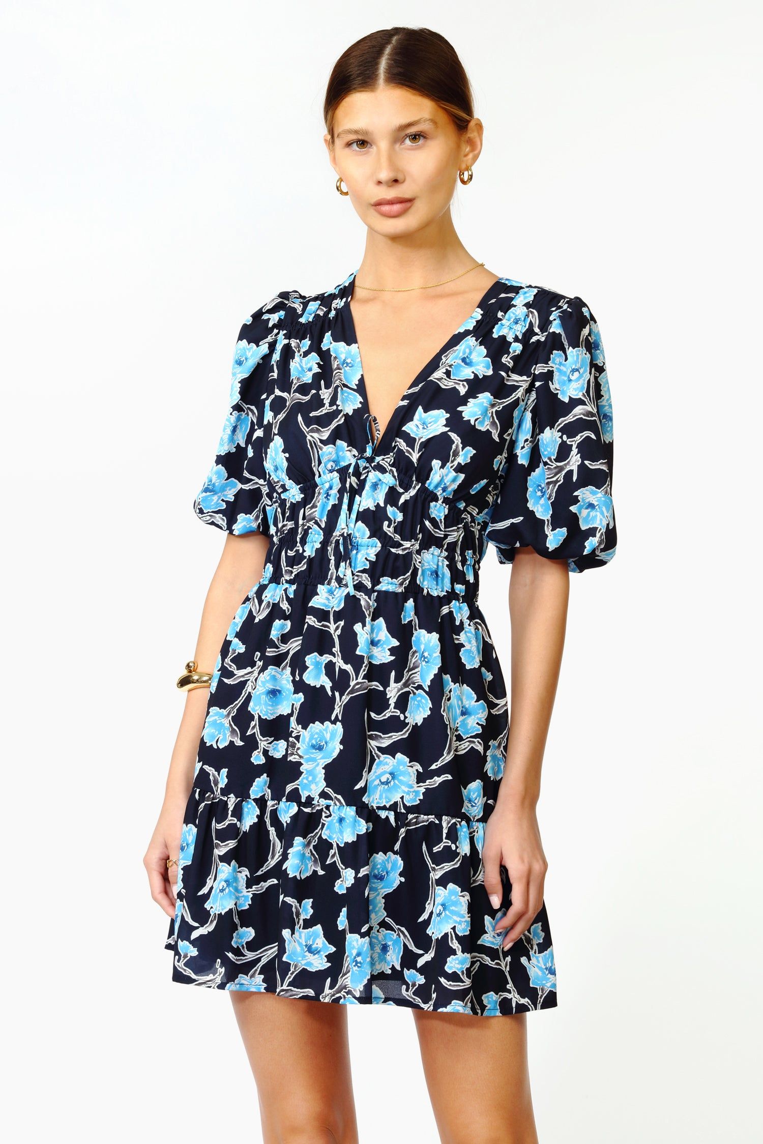 Talia Midnight Floral Mini Dress sold by Adelyn Rae