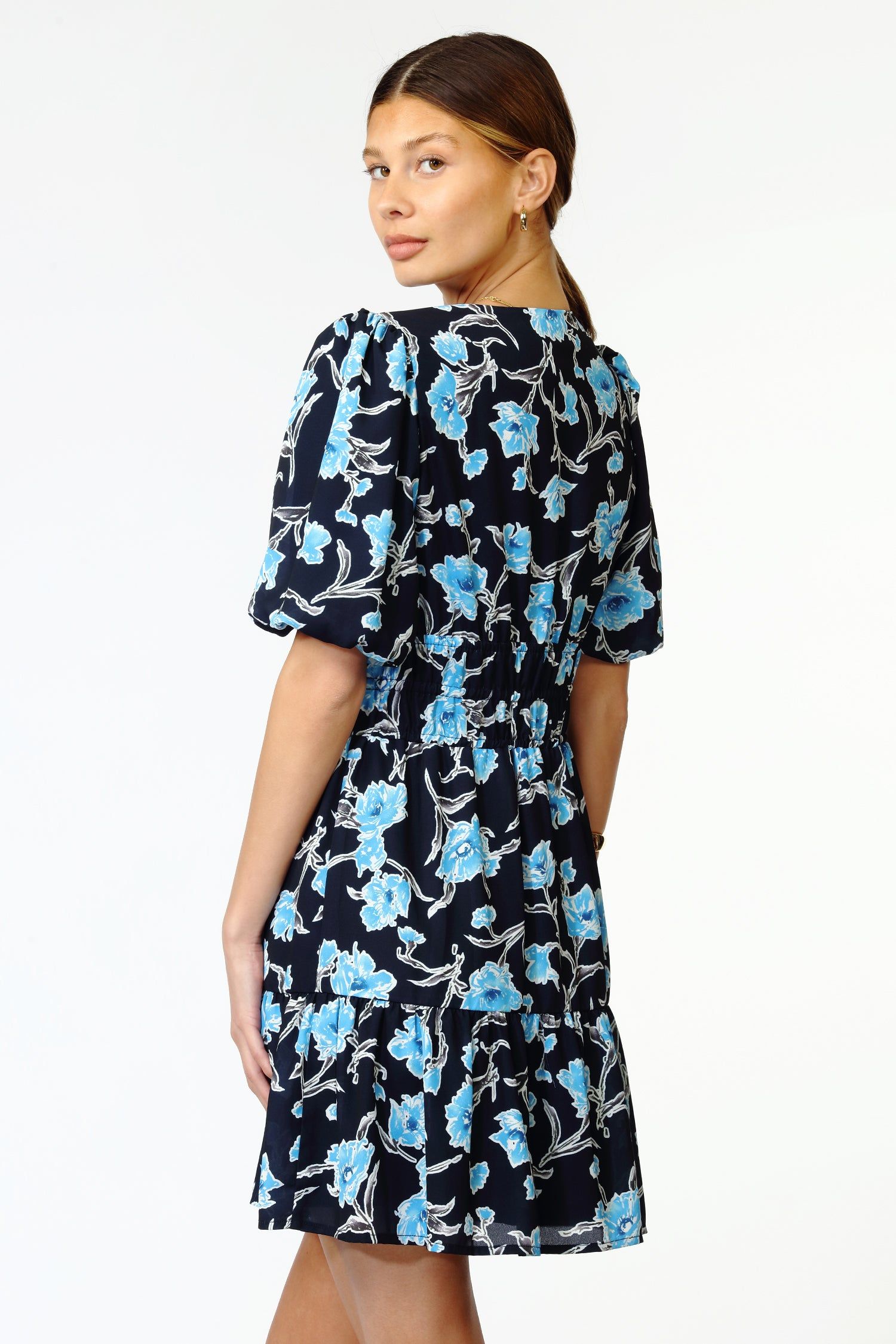 Talia Midnight Floral Mini Dress sold by Adelyn Rae product image thumbnail 5