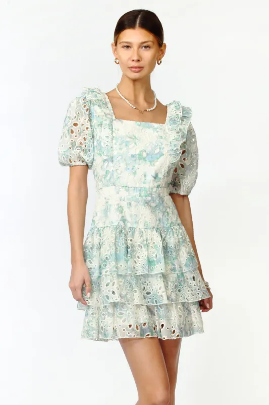 Kerry Eyelet Printed Lace Mini Dress - FINAL SALE sold by Adelyn Rae