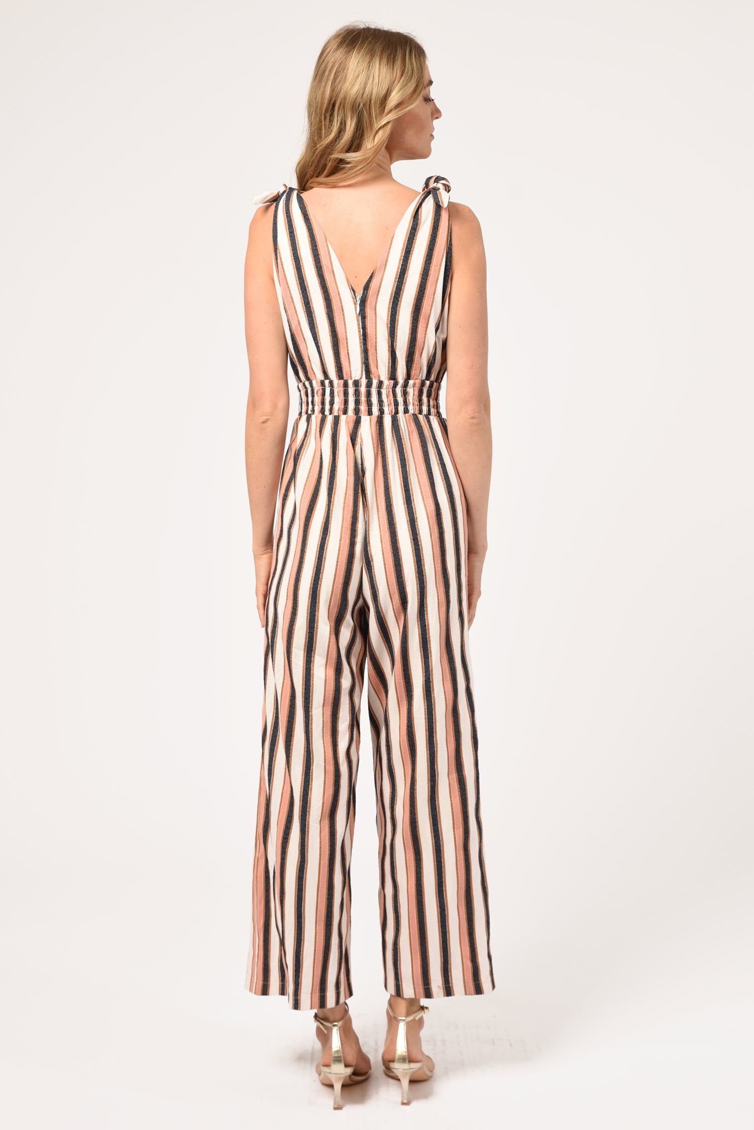 Denise Shoulder Tie Stripe Jumpsuit sold by Adelyn Rae product image thumbnail 3