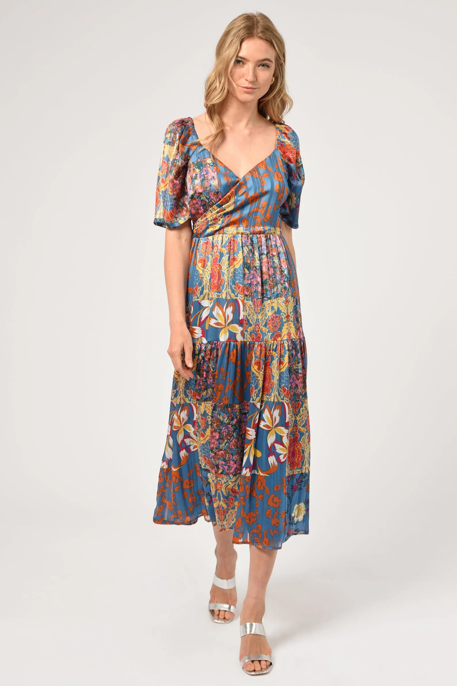 Helena Chiffon Open Back Midi Dress sold by Adelyn Rae