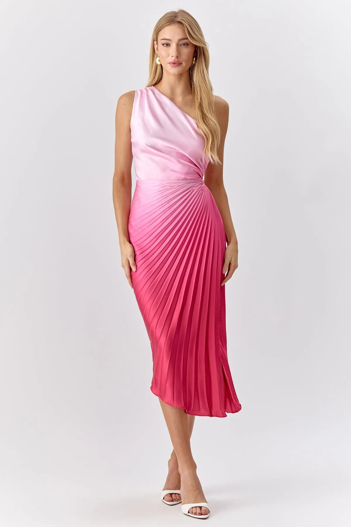Madina Ombre Pleated One Shoulder Dress sold by Adelyn Rae product image thumbnail 4