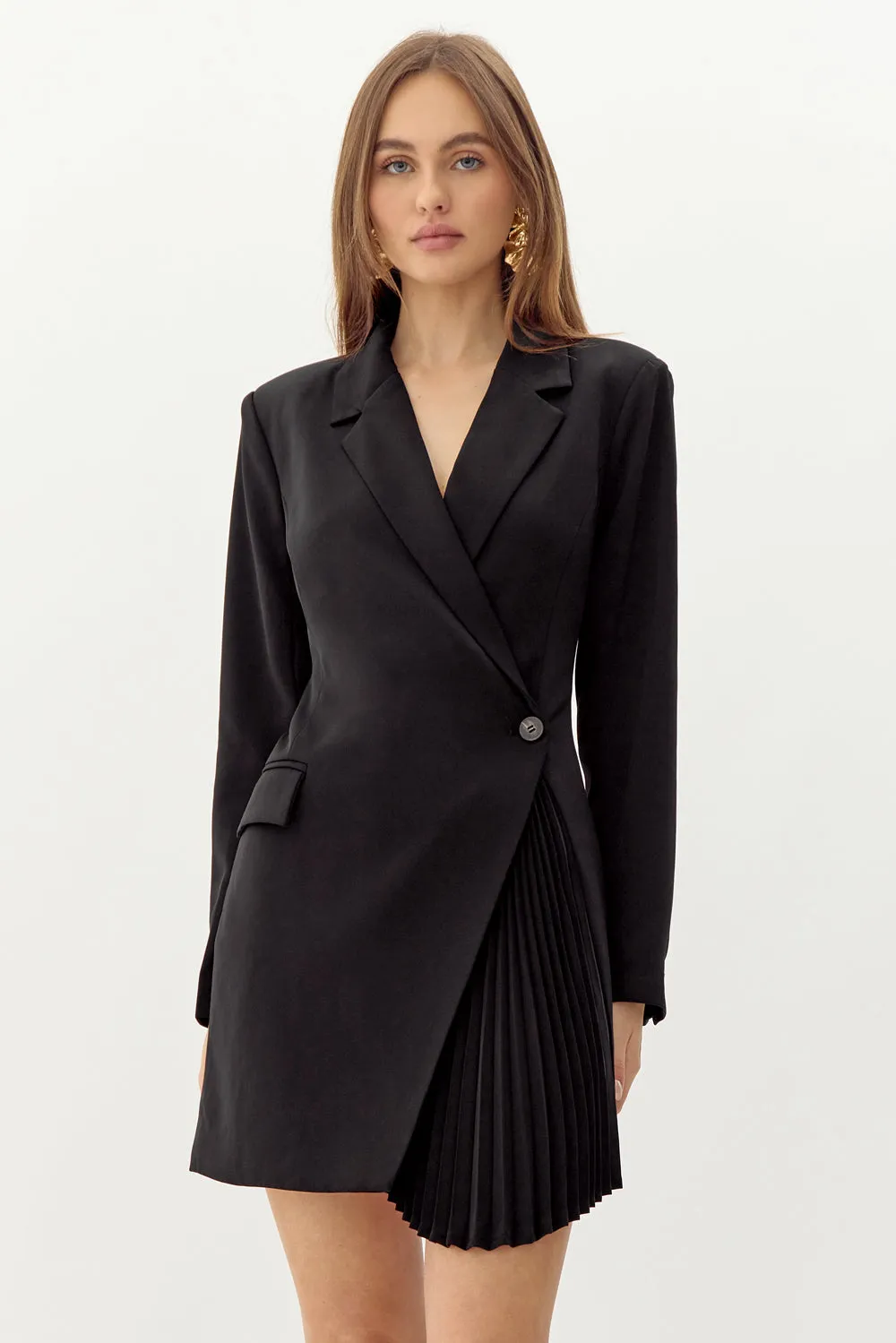 Felicia Pleated Front Blazer Dress sold by Adelyn Rae