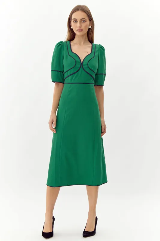 Sonia Contrast Piped Midi Dress sold by Adelyn Rae