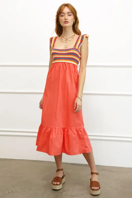 Juliette Crochet Poplin Midi Dress - FINAL SALE sold by Adelyn Rae