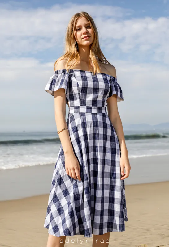 Daisy Off the Shoulder Gingham Dress - FINAL SALE sold by Adelyn Rae