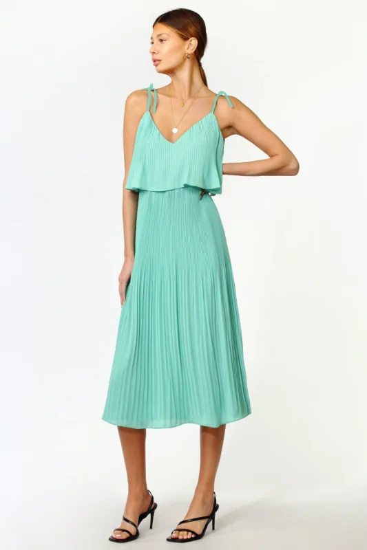 Nayla Overlay Pleated Midi Dress sold by Adelyn Rae