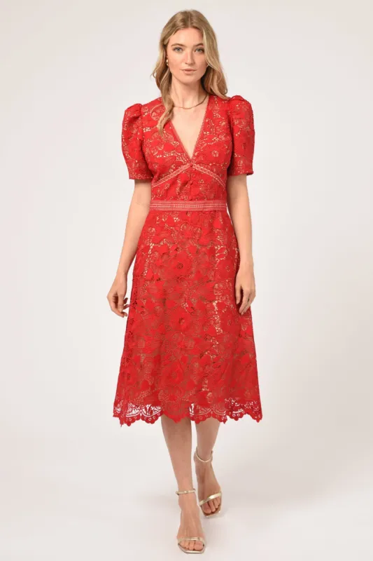 Rhana Open Back Lace Midi Dress - FINAL SALE sold by Adelyn Rae