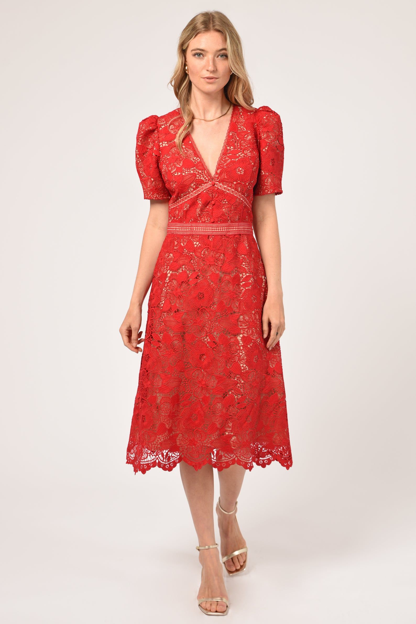 Rhana Open Back Lace Midi Dress - FINAL SALE sold by Adelyn Rae