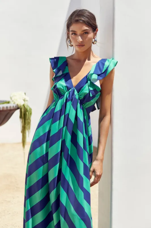 Melani Ruffled Shoulder Midi Dress - FINAL SALE sold by Adelyn Rae