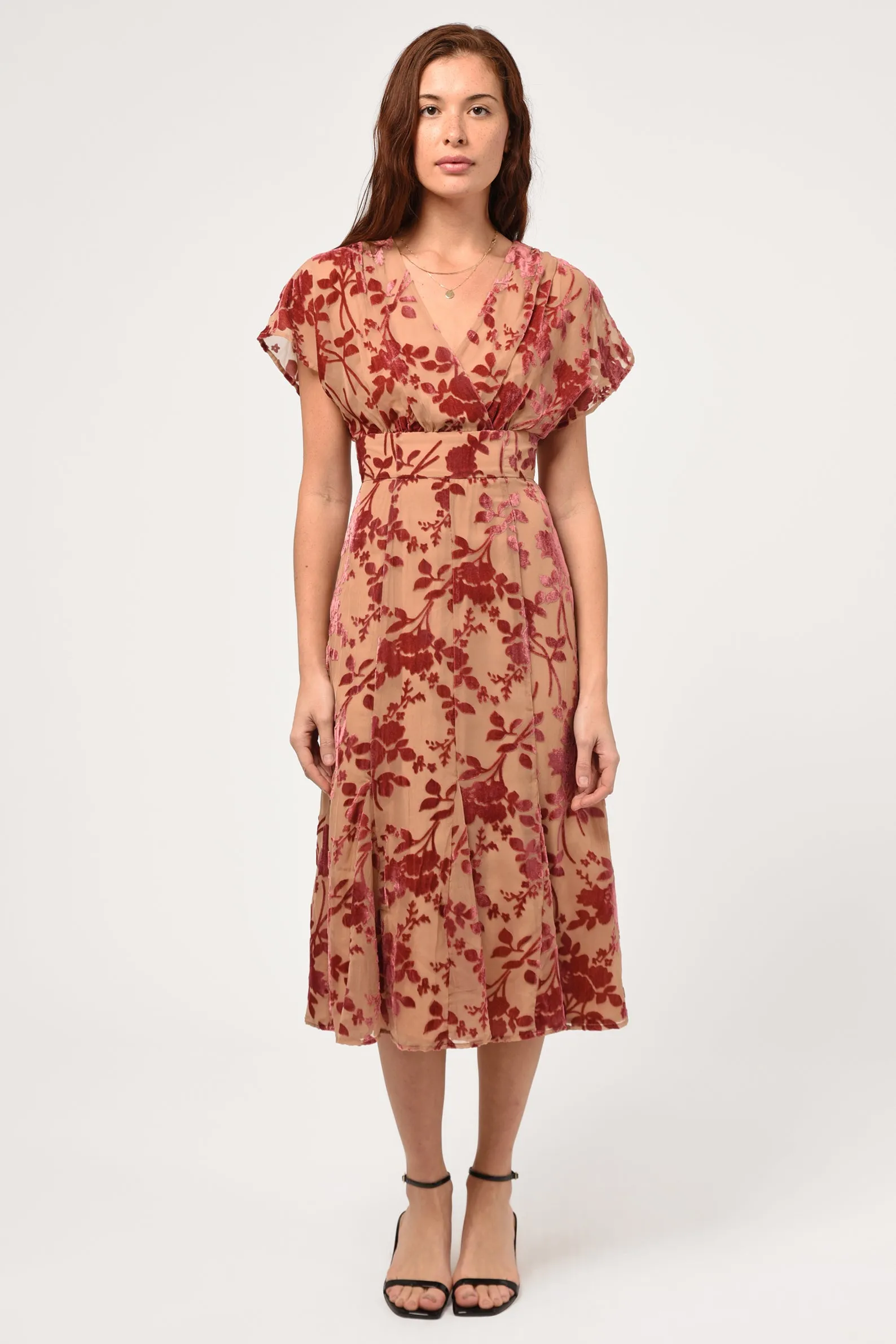Klaris Velvet Burnout Midi Dress sold by Adelyn Rae product image thumbnail 5