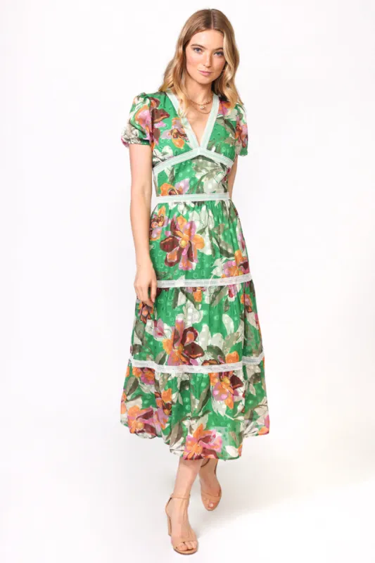 Lian Jacquard Printed Midi Dress - FINAL SALE sold by Adelyn Rae