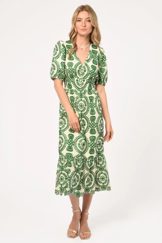 Luisa Embroidered Midi Dress made by Adelyn Rae