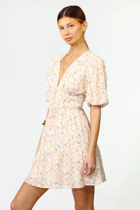 Bridget Smocked Embroidered Mini Dress sold by Adelyn Rae