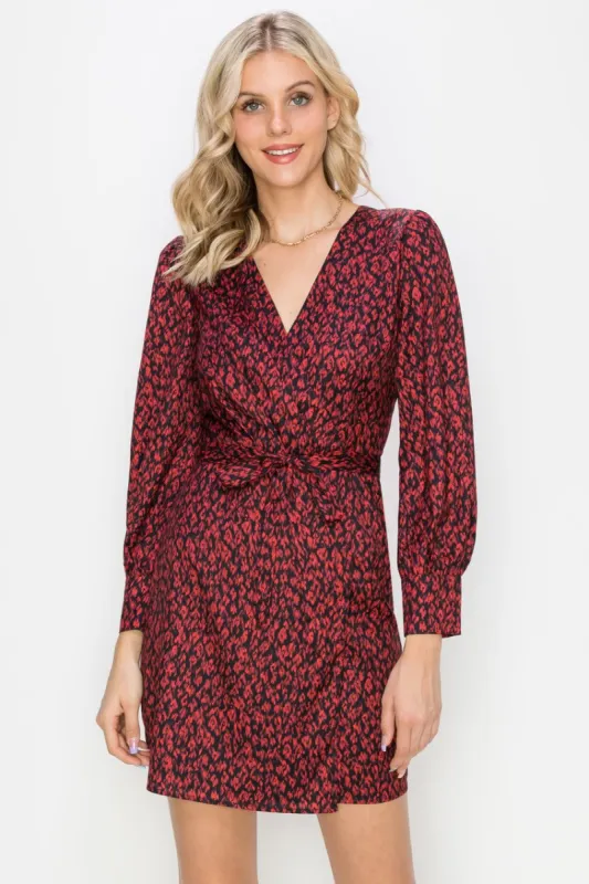 Wanda Faux Wrap Print Dress sold by Adelyn Rae