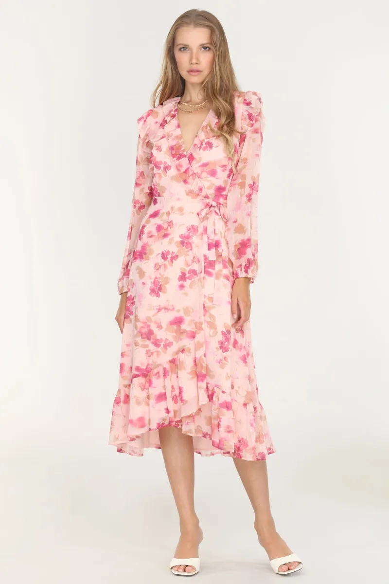 Katia Ruffle Wrap Midi Dress - FINAL SALE sold by Adelyn Rae