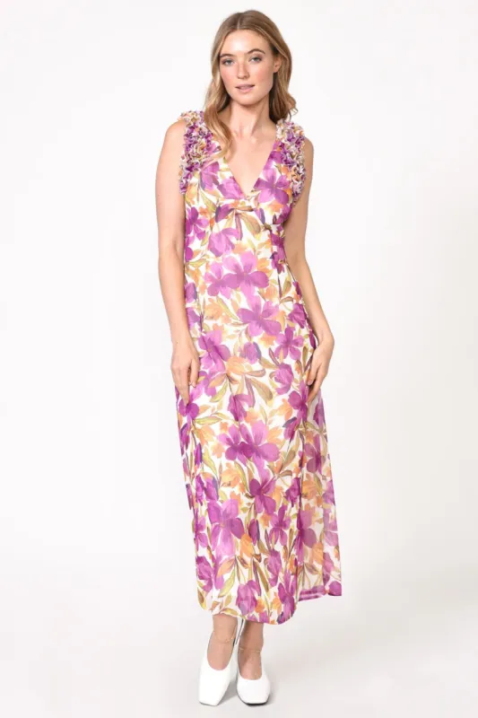 Taylor Ruffled Shoulder Chiffon Dress - FINAL SALE sold by Adelyn Rae