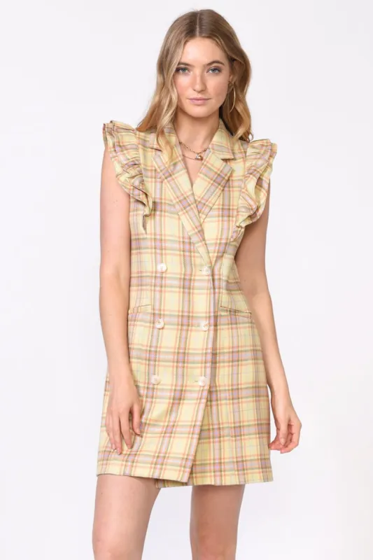 Vivian Plaid Sleeveless Blazer Dress - FINAL SALE sold by Adelyn Rae