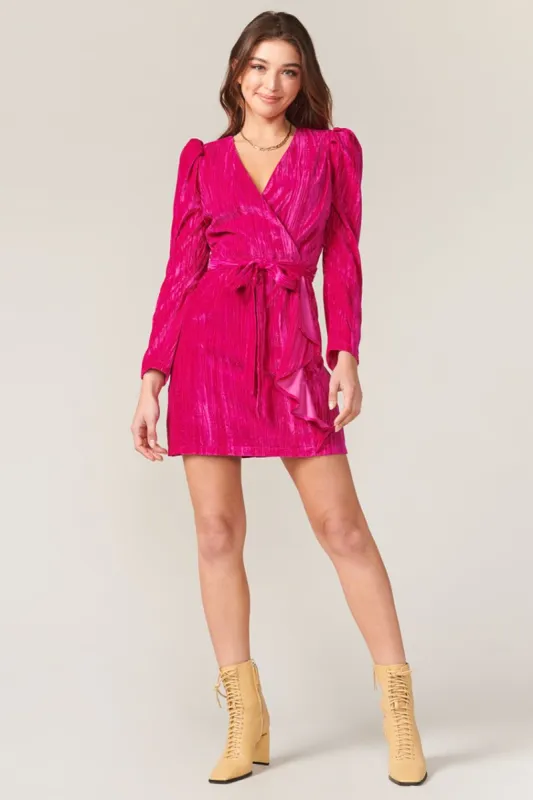 Avia Velvet Textured Puff Sleeve Dress - FINAL SALE sold by Adelyn Rae