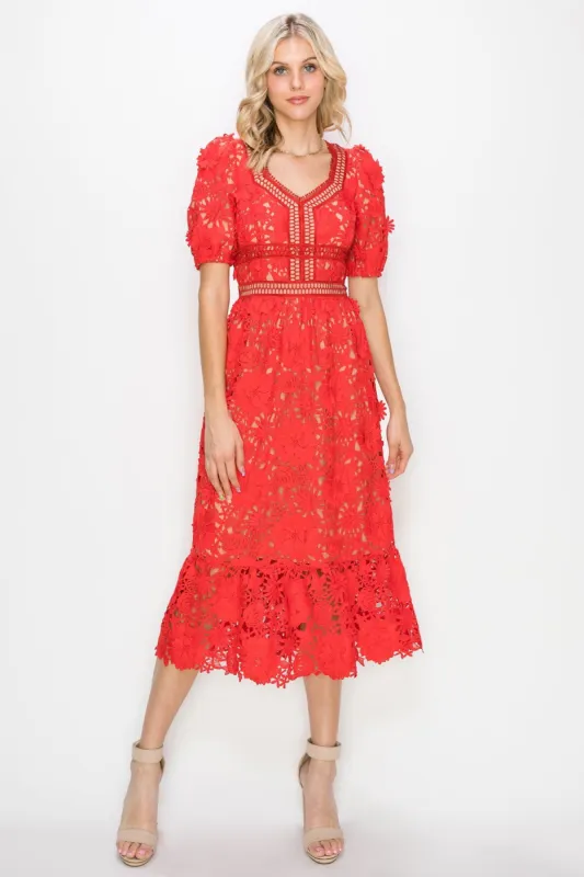 Sera Crochet Lace Midi Dress - FINAL SALE sold by Adelyn Rae