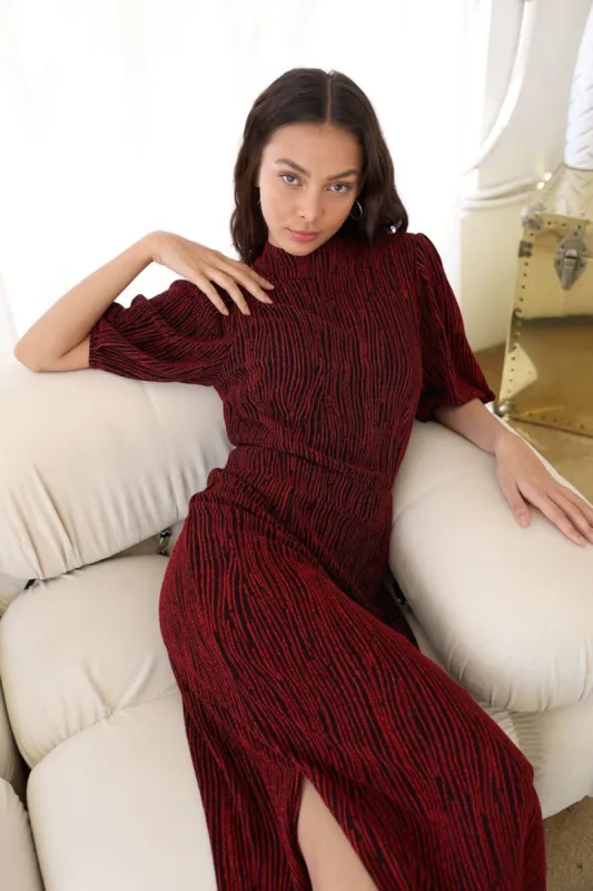 Carly Metallic Open Back Knit Midi Dress - FINAL SALE sold by Adelyn Rae