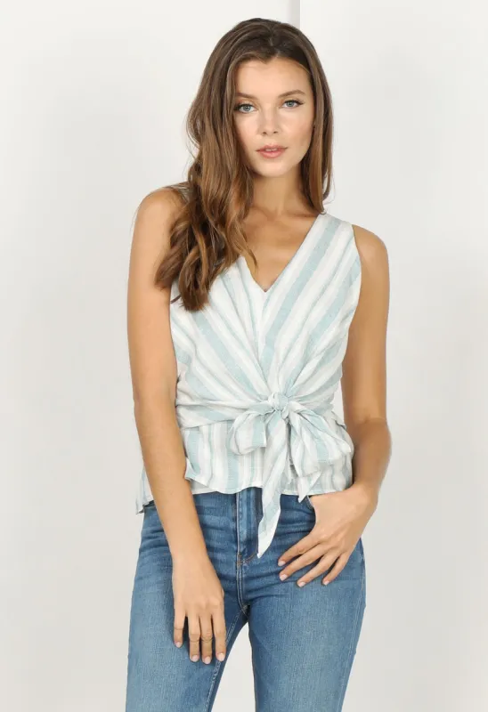 Behati Stripe Tie Top - FINAL SALE sold by Adelyn Rae