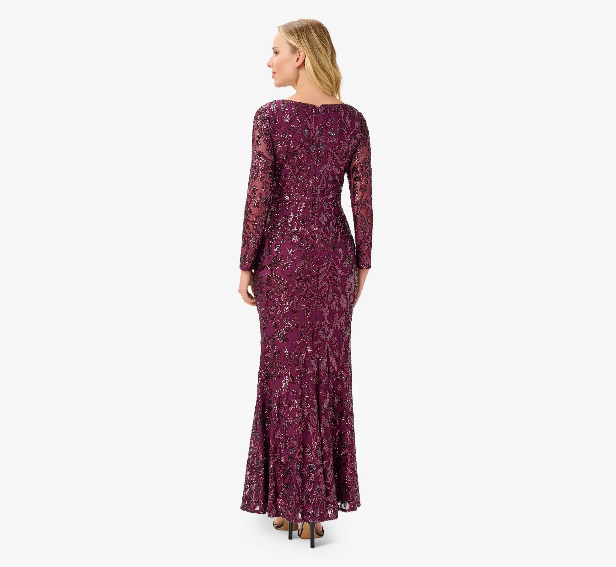 Stretch Sequin Gown In Cassis sold by Adrianna Papell product image thumbnail 2