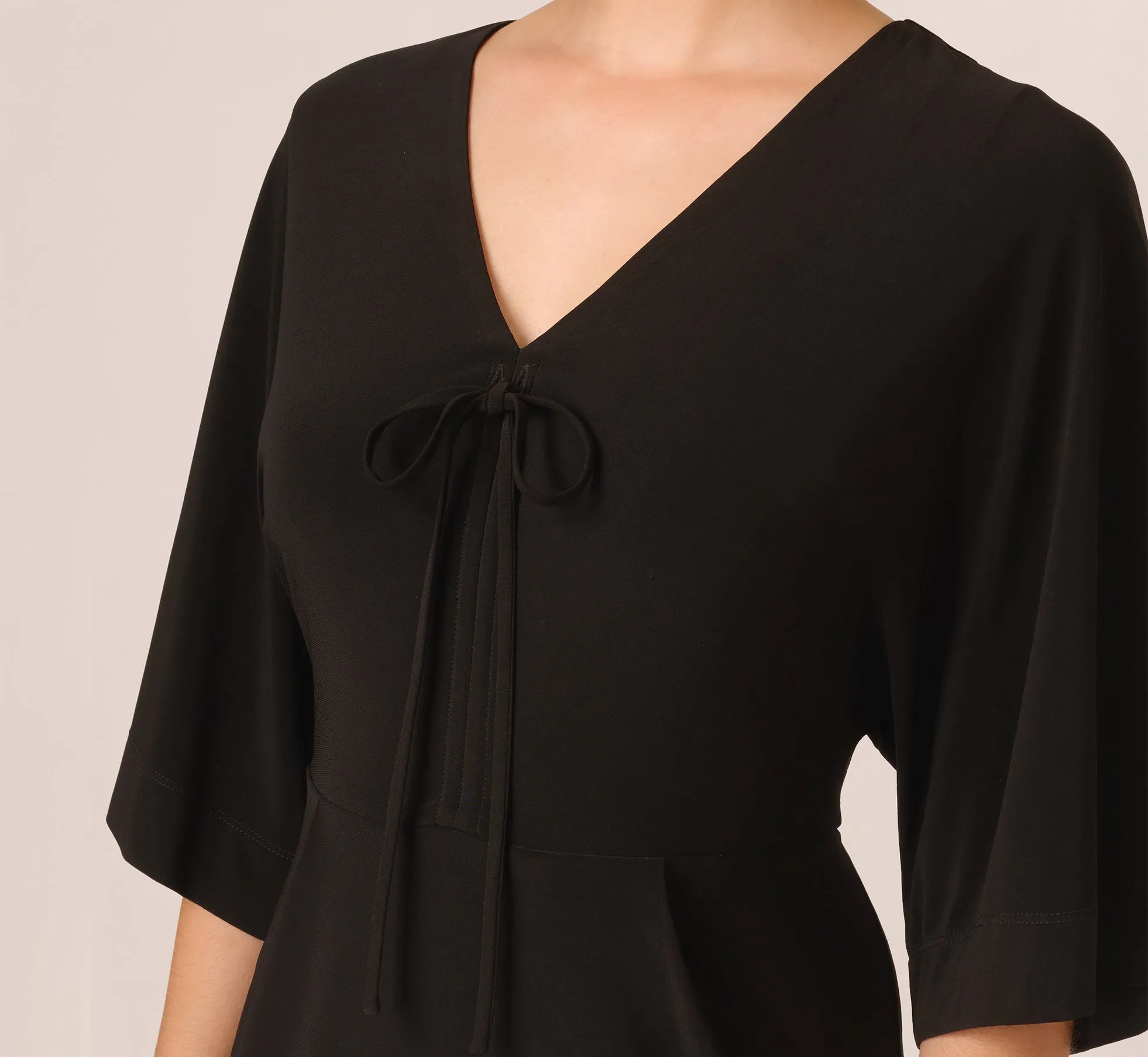 Jersey Midi Dress With Dolman Short Sleeves In Black sold by Adrianna Papell product image thumbnail 3