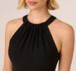 Halter Crepe Overlay Jumpsuit In Black Ivory sold by Adrianna Papell
