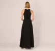 Halter Crepe Overlay Jumpsuit In Black Ivory sold by Adrianna Papell