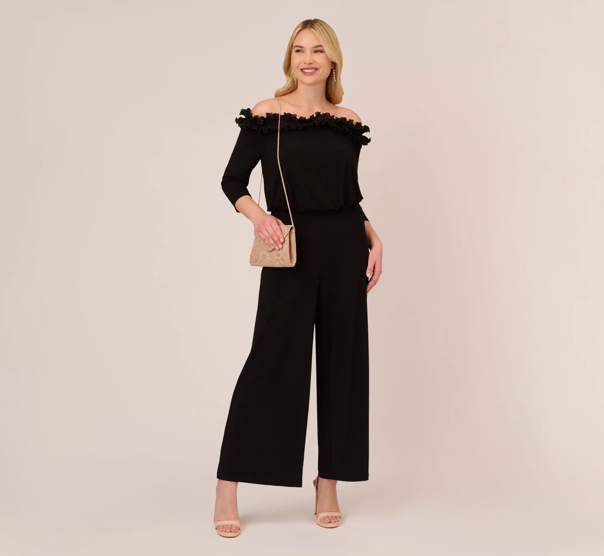 Plus Size Signature Blouson Jumpsuit In Black sold by Adrianna Papell product image thumbnail 2