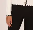 Cardigan Sweater With Contrast Scallop Trim In Ivory Black sold by Adrianna Papell