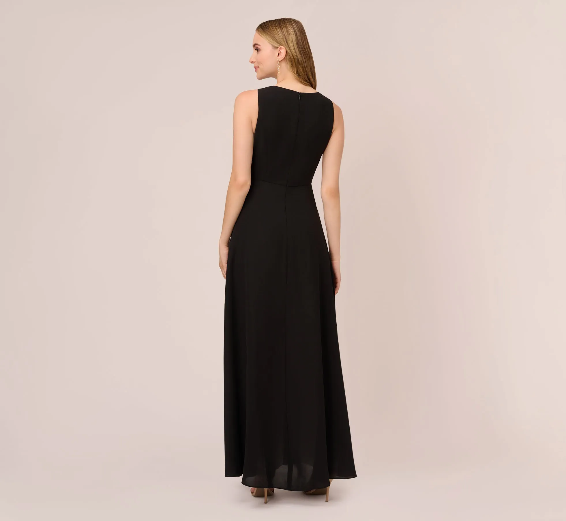 Colorblock Jumpsuit With Skirt Overlay In Black Ivory sold by Adrianna Papell product image thumbnail 5