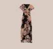Floral-Print Chiffon And Jersey Cropped Jumpsuit In Black Multi sold by Adrianna Papell
