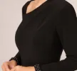 Embellished Jersey Jumpsuit With Asymmetric Neck In Black sold by Adrianna Papell