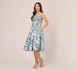 Floral Jacquard Midi Dress With Pockets In Blue Multi sold by Adrianna Papell