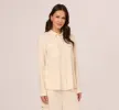 Button Up Utility Top With Pockets In Barley sold by Adrianna Papell