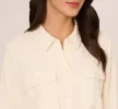 Button Up Utility Top With Pockets In Barley sold by Adrianna Papell