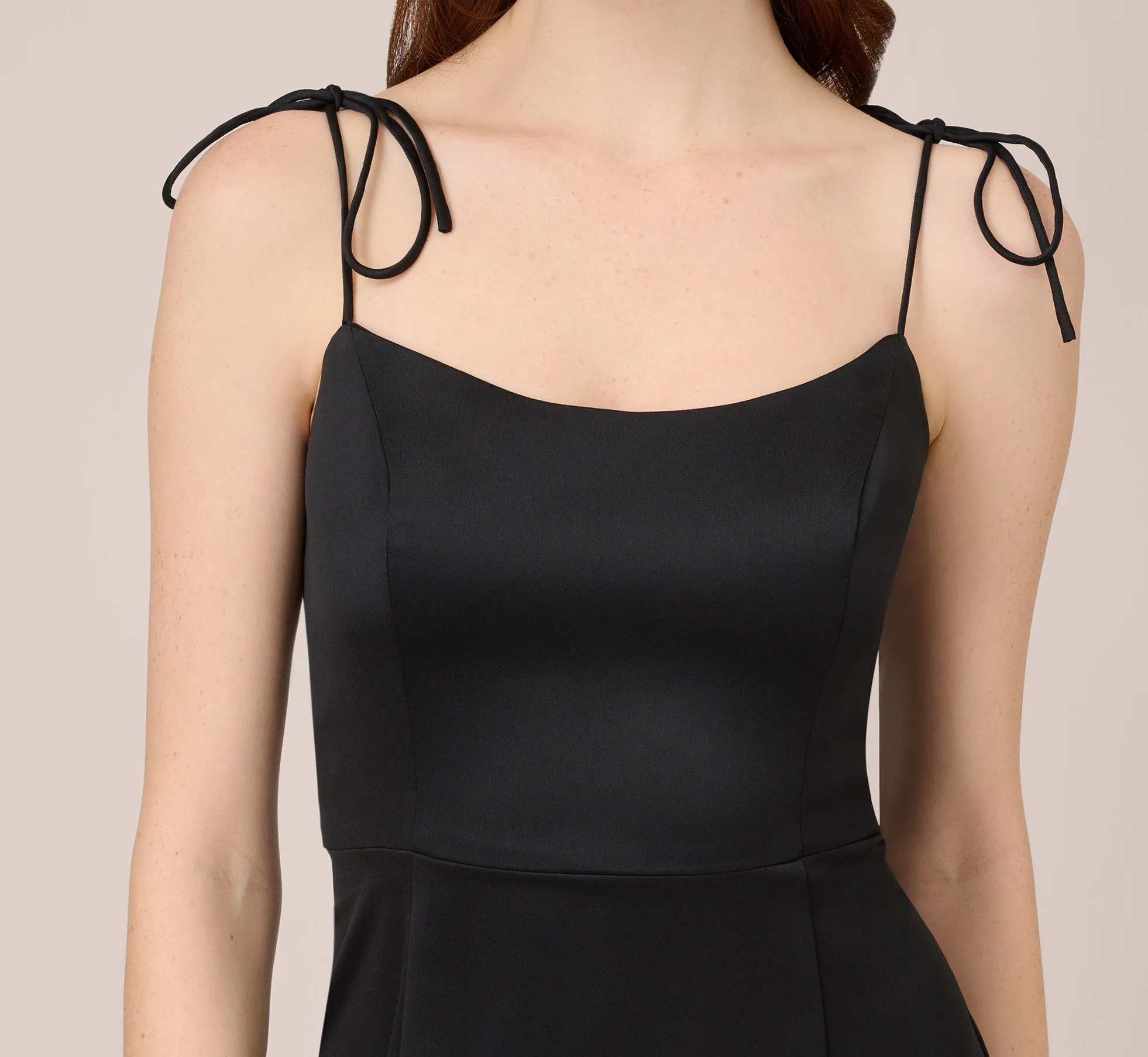 Satin Crepe Long Gown In Black sold by Adrianna Papell product image thumbnail 2