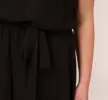 Plus Size Halter Jumpsuit With Chiffon Overlay Skirt In Black sold by Adrianna Papell