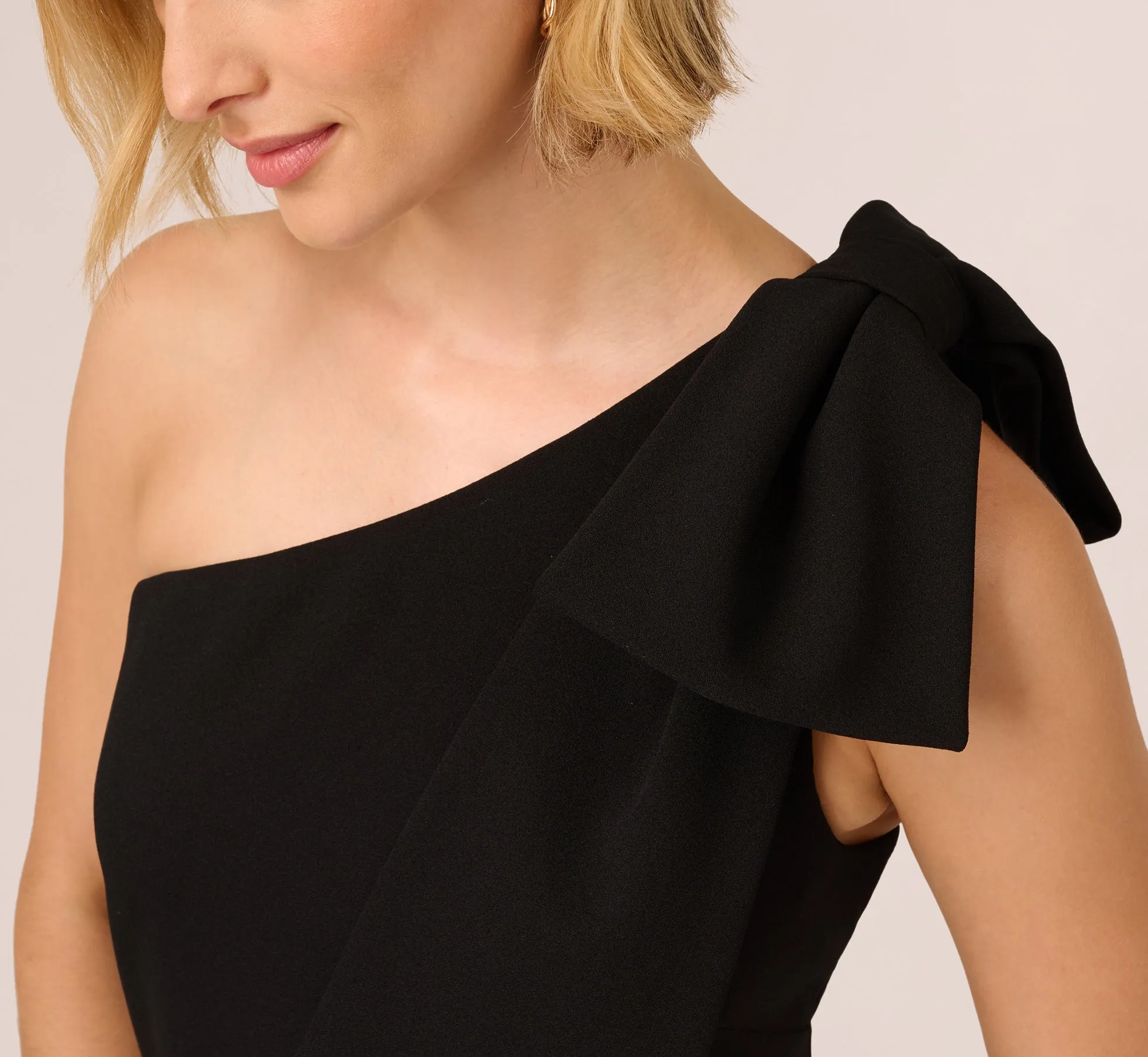 One Shoulder Bow Jumpsuit In Black sold by Adrianna Papell product image thumbnail 3