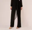 Long Sleeve Jersey Jumpsuit With Chiffon Details In Black sold by Adrianna Papell