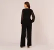 Long Sleeve Jersey Jumpsuit With Chiffon Details In Black sold by Adrianna Papell