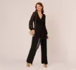 Long Sleeve Jersey Jumpsuit With Chiffon Details In Black sold by Adrianna Papell